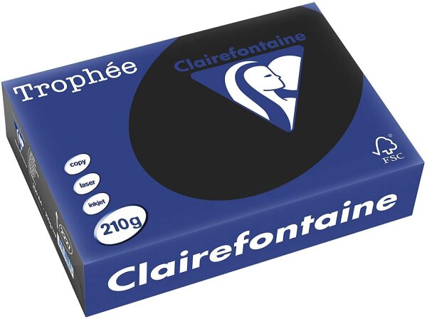 Clairefontaine Trophee Color 2227C schwarz 210g/m² DIN-A4 - 250