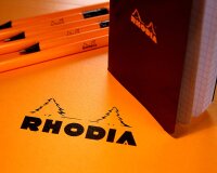 Rhodia 116009C Notizblock (DIN A7, 7,4 x 10,5 cm, geheftet, liniert, 80 Blatt) 5 Stück schwarz