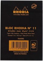 Rhodia 116009C Notizblock (DIN A7, 7,4 x 10,5 cm, geheftet, liniert, 80 Blatt) 10 Stück schwarz