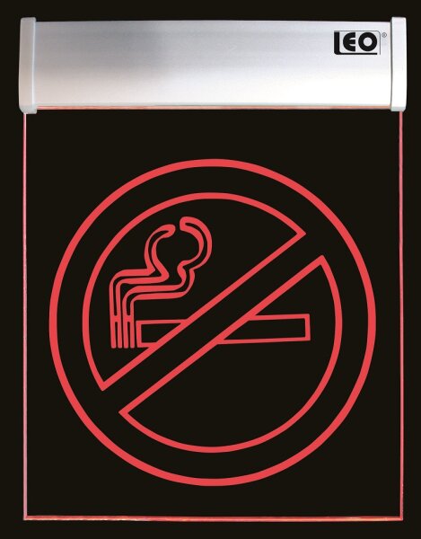 LEO Leutschfirft-Display Acryl "No Smoking" Hinweistafel 280 x 210 x 20 mm
