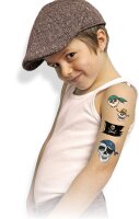 AVERY Zweckform 56632 Tattoo Kinder 13 Stück (Temporäre Tattoos Totenköpfe, Kinder Tattoo wasserfest, Klebetattoos, Kindergeburtstag, Mitgebsel, Partyspiele Preise, Kinder zum Spielen, Tattoo Jungen)