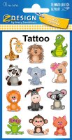 AVERY Zweckform 56761 Kinder Tiere 27 Tattoos (Temporäre Tattoos, wasserfeste Kindertattoos, hautfreundliche Klebetattoos, Aufkleber für Jungen Mädchen Mitgebsel Kindergeburtstag Party)