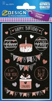 AVERY Zweckform 57079 Papier-Sticker Happy Birthday 18 Aufkleber (selbstklebend mit Glanzeffekt, Deko, Geburtstag, Geschenke, Karten, Glückwünsche, Party, Dekorieren, Fotoalbum, Buttel Journal)
