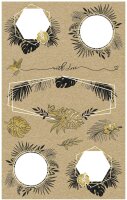 AVERY Zweckform 57126 Kraftpapier Aufkleber 18 Sticker Beschriftung Flora (Papier Sticker, Geschenkaufkleber, natur, braun, beige)