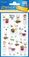 AVERY Zweckform 57294 Glitter Sticker Lama 16 Aufkleber (selbstklebende farbenfrohen Kindersticker zum Spielen, Basteln, Sammeln, für Freundschaftsbücher und Poesiealben)