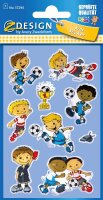 AVERY Zweckform 57296 Glossy Sticker 9 Stück (Fußballspieler Aufkleber im 3D Effekt, Kindersticker zum Spielen, Basteln Sammeln)