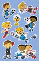 AVERY Zweckform 57296 Glossy Sticker 9 Stück (Fußballspieler Aufkleber im 3D Effekt, Kindersticker zum Spielen, Basteln Sammeln)