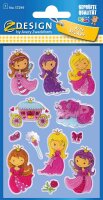 AVERY Zweckform 57299 Glossy Sticker 12 Stück (Prinzessin Aufkleber im 3D Effekt, Kindersticker zum Spielen, Basteln Sammeln)