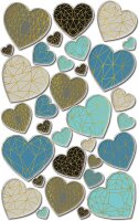 AVERY Zweckform 57309 Puffy Sticker Herzen 32 Aufkleber (selbstklebende Kindersticker zum Spielen, Basteln und Sammeln, für Stickeralben, Bulletjournal und Scrapbooking)
