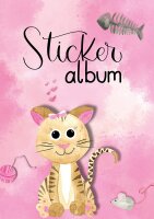 AVERY Zweckform 57794 Stickeralbum Katze mit 16 leeren Seiten (A5 Stickerbuch für Kinder, Mädchen, Album zum Sammeln, Katzen Sticker Sammelalbum, Silikonpapier blanko, Kindergeburtstag, Mitbringsel)