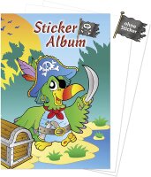 AVERY Zweckform 57799 Stickeralbum Pirat mit 16 leeren Seiten (A5 Stickerbuch für Kinder, Jungen, Album zum Sammeln, Piraten Sticker Sammelalbum, Silikonpapier blanko, Kindergeburtstag, Mitbringsel)