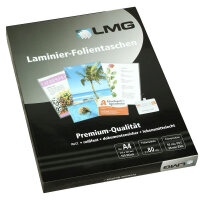 LMG Laminierfolien 80mic MATT - A4 - 100 Stück Laminiertaschen