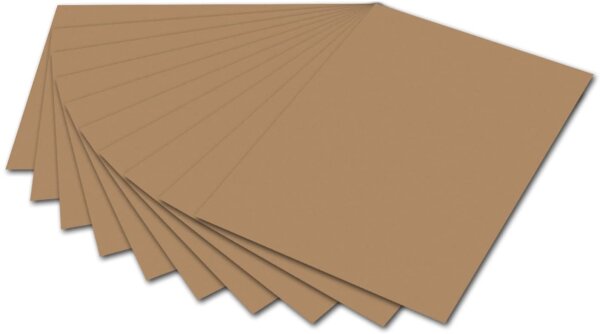 Folia - Color-Bastelkarton, 220g/ mÂ², 50x70cm, 10 Bogen, Rehbraun / Kokos