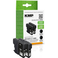KMP Doublepack B78D schwarz Tintenpatrone ersetzt Brother LC-1100BK