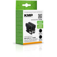 KMP Doublepack B78D schwarz Tintenpatrone ersetzt Brother LC-1100BK