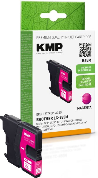 KMP B65M magenta Tintenpatrone ersetzt Brother LC-985M