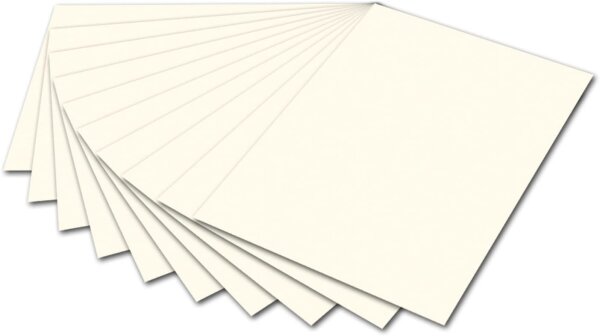 folia 6101 - Fotokarton Perlweiß, 50 x 70 cm, 300 g/qm, 10 Bogen - zum Basteln und kreativen Gestalten von Karten, Fensterbildern und für Scrapbooking