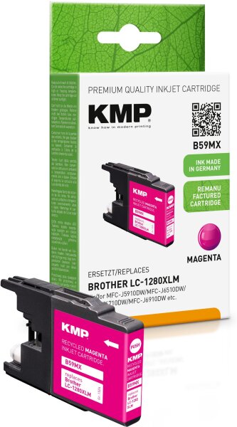 KMP B59MX magenta Tintenpatrone ersetzt Brother LC-1280XLM