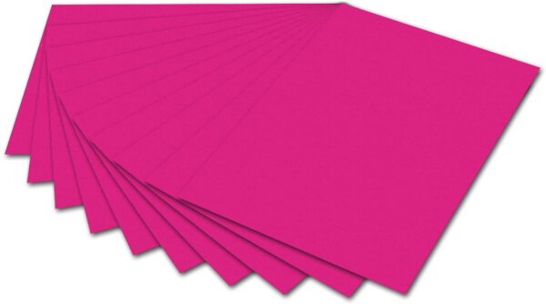 folia 6123 - Fotokarton Pink, 50 x 70 cm, 300 g/qm, 10 Bogen - zum Basteln und kreativen Gestalten von Karten, Fensterbildern und für Scrapbooking