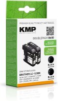 KMP Doublepack B60DX schwarz Tintenpatrone ersetzt Brother LC-123BKBP2