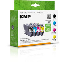 KMP B58V schwarz, cyan, magenta, gelb Druckerpatronen kompatibel zu brother LC-3217VALDR, 4er-Set