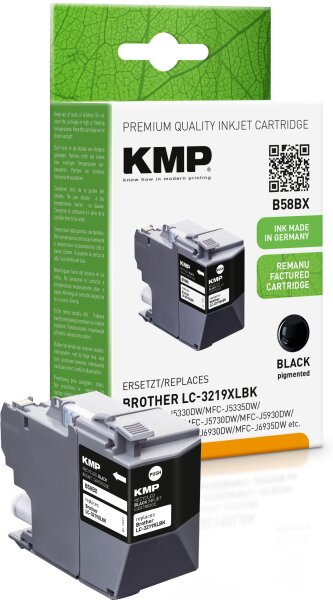 KMP B58BX schwarz Tintenpatrone ersetzt Brother LC-3219XLBK