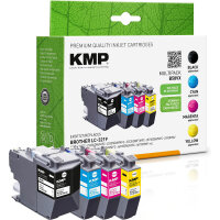 KMP B58VX schwarz, cyan, magenta, gelb Druckerpatronen kompatibel zu brother LC-3219VALDR, 4er-Set