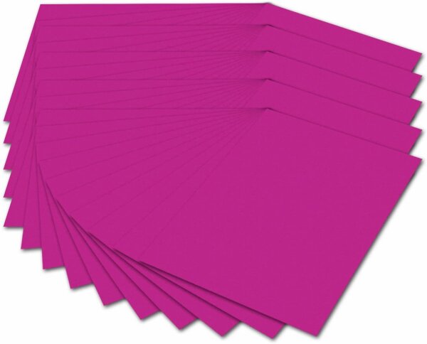 folia 614/50 23 - Fotokarton DIN A4, 300 g/qm, 50 Blatt, pink - zum Basteln und kreativen Gestalten von Karten, Fensterbildern und für Scrapbooking
