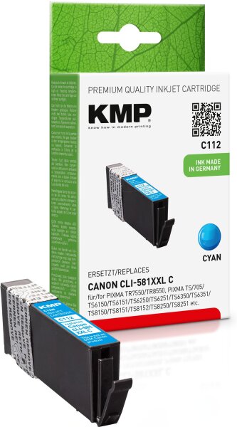 KMP C112 cyan Tintenpatrone ersetzt Canon PGI-581XXL C (1995C001)