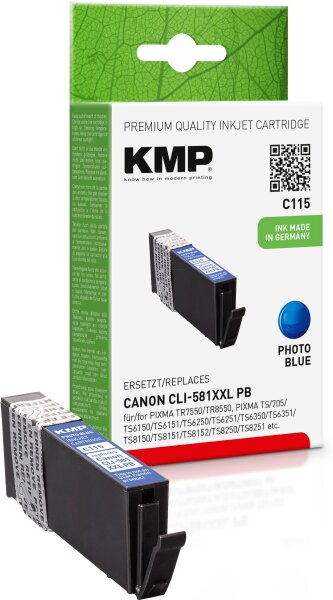 KMP C115 blau Tintenpatrone ersetzt Canon PGI-581XXL PB (1999C001)