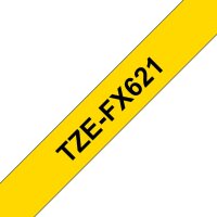 brother Beschriftungsband TZe-FX621 - TZEFX621, 9 mm schwarz auf gelb