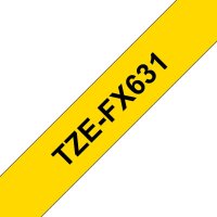brother Beschriftungsband TZe-FX631 TZEFX631, 12 mm schwarz auf gelb