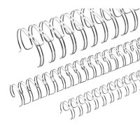 Renz Ring Wire Drahtkamm-Bindeelemente in 3:1 Teilung, 34 Schlaufen, Durchmesser 6.9 mm, 1/4 Zoll, silber/matt