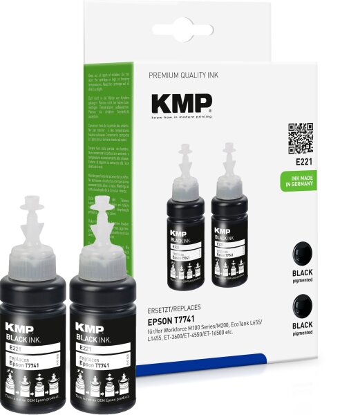 KMP E221 schwarz Tintenpatrone ersetzt Epson WorkForce (T7741)