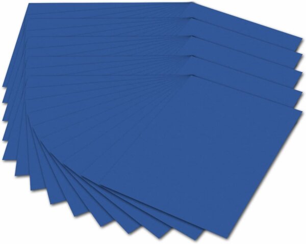 folia 614/50 35 - Fotokarton DIN A4, 300 g/qm, 50 Blatt, königsblau - zum Basteln und kreativen Gestalten von Karten, Fensterbildern und für Scrapbooking