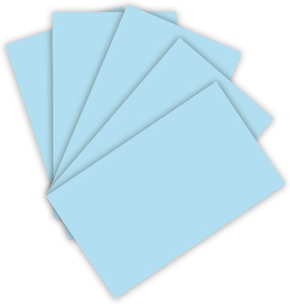 folia 614/50 39 - Fotokarton DIN A4, 300 g/qm, 50 Blatt, eisblau - zum Basteln und kreativen Gestalten von Karten, Fensterbildern und für Scrapbooking