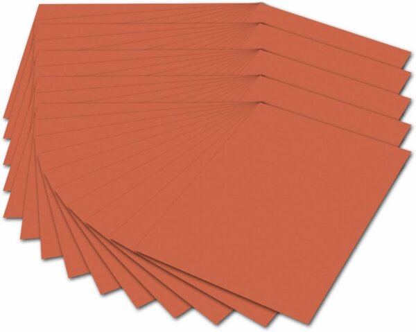 folia 614/50 40 - Fotokarton DIN A4, 300 g/qm, 50 Blatt, orange - zum Basteln und kreativen Gestalten von Karten, Fensterbildern und für Scrapbooking