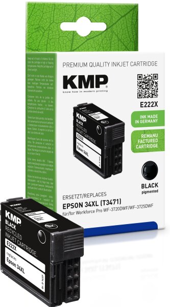 KMP E222X schwarz Tintenpatrone ersetzt Epson WorkForce 34XL (T3471)