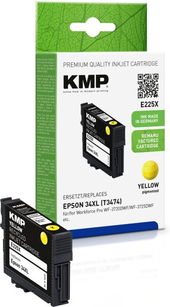 KMP E225X gelb Tintenpatrone ersetzt Epson WorkForce 34XL (T3474)