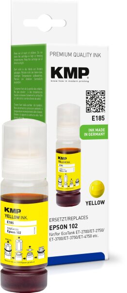 KMP E185 gelb Tintenpatrone ersetzt Epson EcoTank 102 (T03R4)