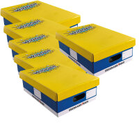 6x Eberhard Faber 579990 - Schulbox aus festem Karton, Aufbewahrungsbox mit Deckel, Beschriftungsfeldern und Aufbau-Anleitung, zum Aufbewahren von Schul-, Bastel- und Zeichenmaterial