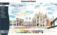 Eberhard Faber 516036 - Artist Color Aquarellfarbstifte in 36 Farben, runde Form, mit bruchsicherer Mine, im Metalletui, für modernes Grafikdesign, feine Zeichnungen und farbstarke Aquarelle