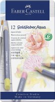 Faber-Castell 114622 - Aquarellstift Aqua Goldfaber, 3,3 mm Mine, 12 Pastellfarben im Metalletu