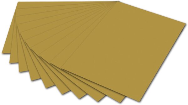folia 6165 - Fotokarton Gold, 50 x 70 cm, 300 g/qm, 10 Bogen - zum Basteln und kreativen Gestalten von Karten, Fensterbildern und für Scrapbooking