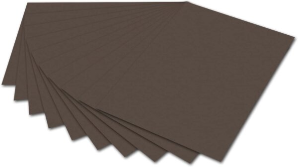 folia 6170 - Fotokarton Dunkelbraun, 50 x 70 cm, 300 g/qm, 10 Bogen - zum Basteln und kreativen Gestalten von Karten, Fensterbildern und für Scrapbooking