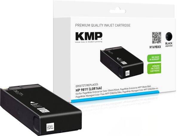 KMP H169BXX schwarz Tintenpatrone ersetzt HP Page Wide Enterprise HP 981Y (L0R16A)