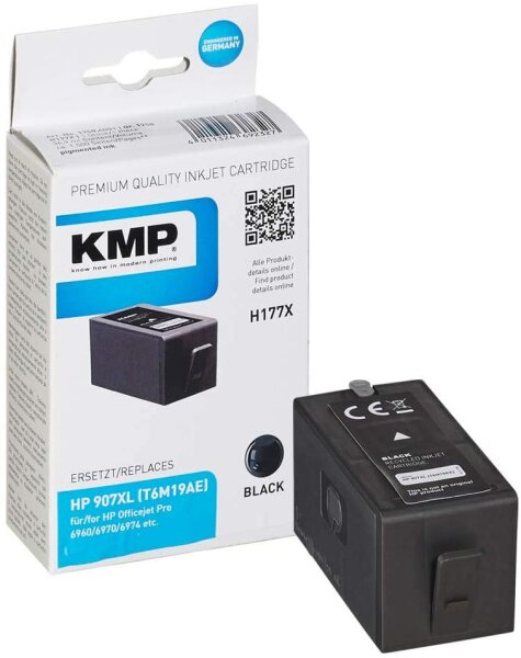 KMP H177X schwarz Tintenpatrone ersetzt HP OfficeJet Pro HP 907XL (T6M19AE)