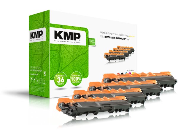 KMP Multipack B-T57V schwarz, cyan, magenta, gelb Tonerkartusche ersetzt Brother TN-242BK/TN-242C/TN-242M/TN-242Y