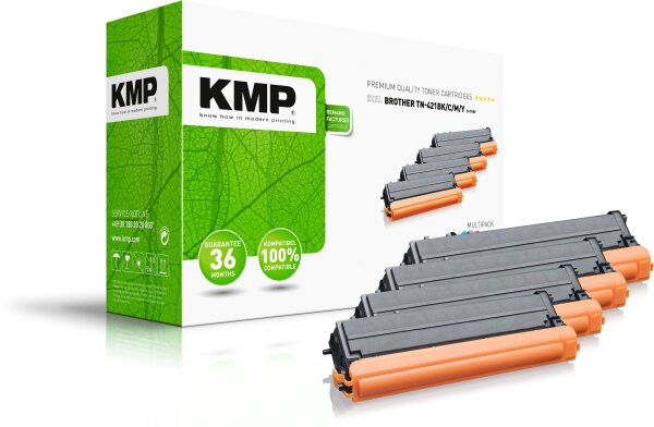 KMP Multipack B-T98V schwarz, cyan, magenta, gelb Tonerkartusche ersetzt Brother TN-421BK/TN421C/TN-421M/TN-421Y