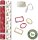 Clairefontaine 223887C - Set Tiny Rolls mit 2 Rollen Geschenkpapier 5x0,35m + 1 Rolle Geschenkband + Geschenketiketten, Kraftpapier, rot/weiß